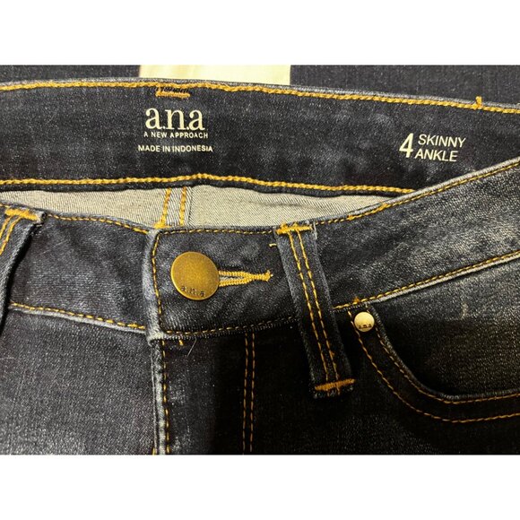 A.n.a Skinny Ankle Jeans Size 4 Dark Wash Denim Stretch Casual - Picture 3 of 4